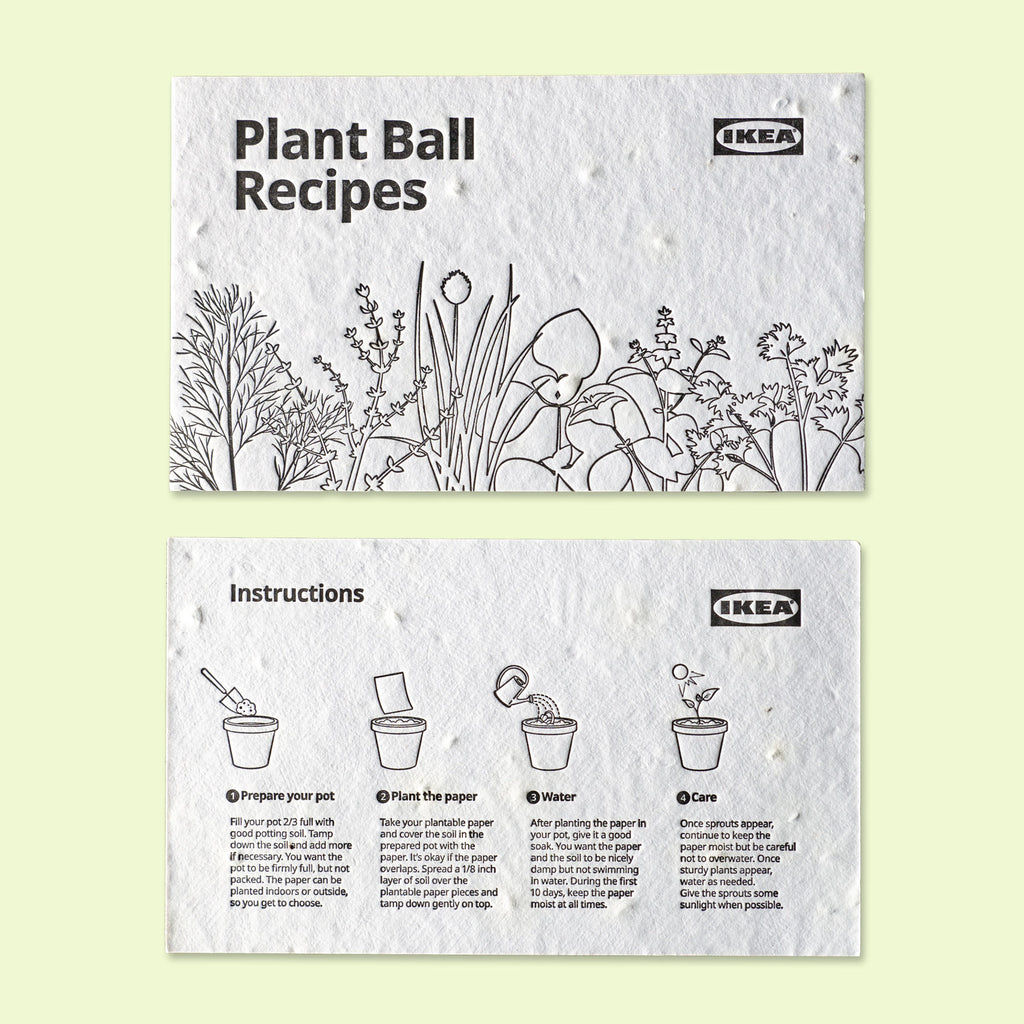small letterpressed postcard plantable seed paper handmade