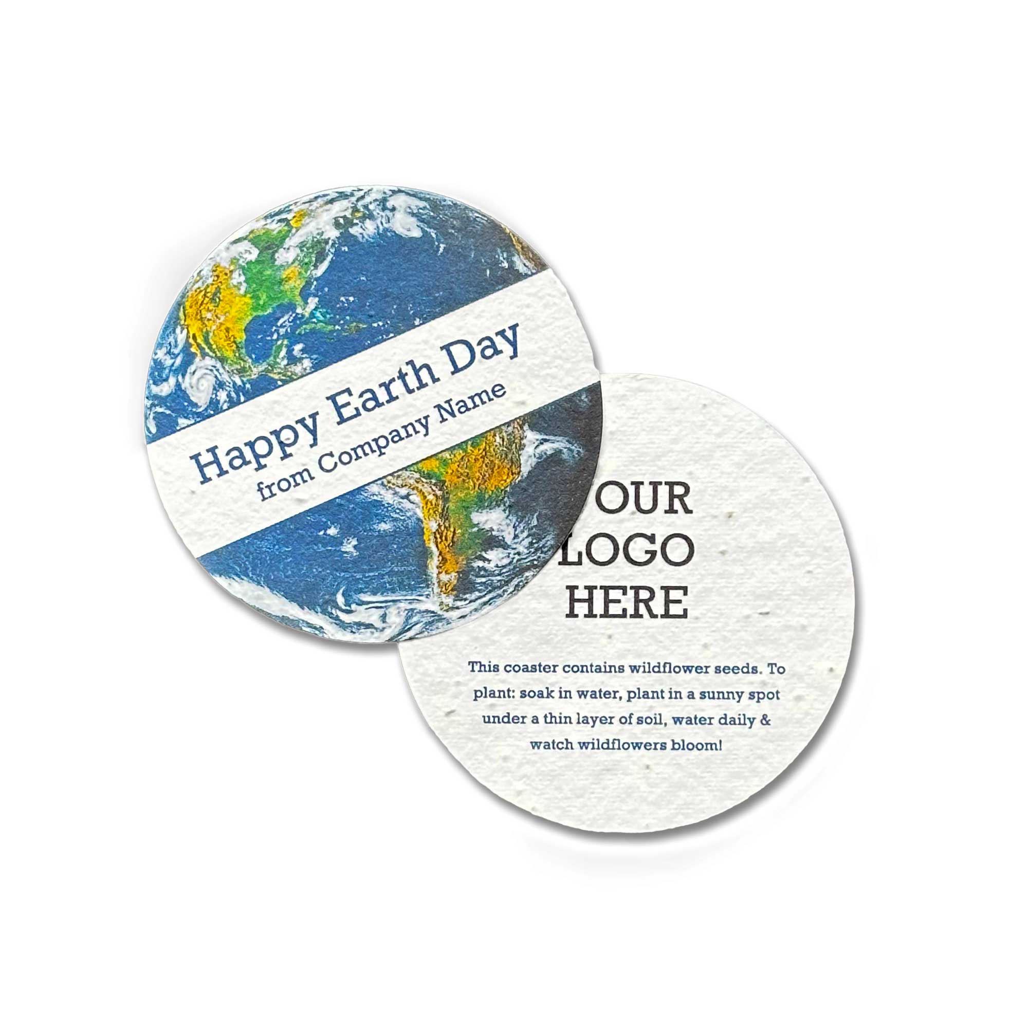 earth day plant a seed Plantable Seed Paper Coaster Small