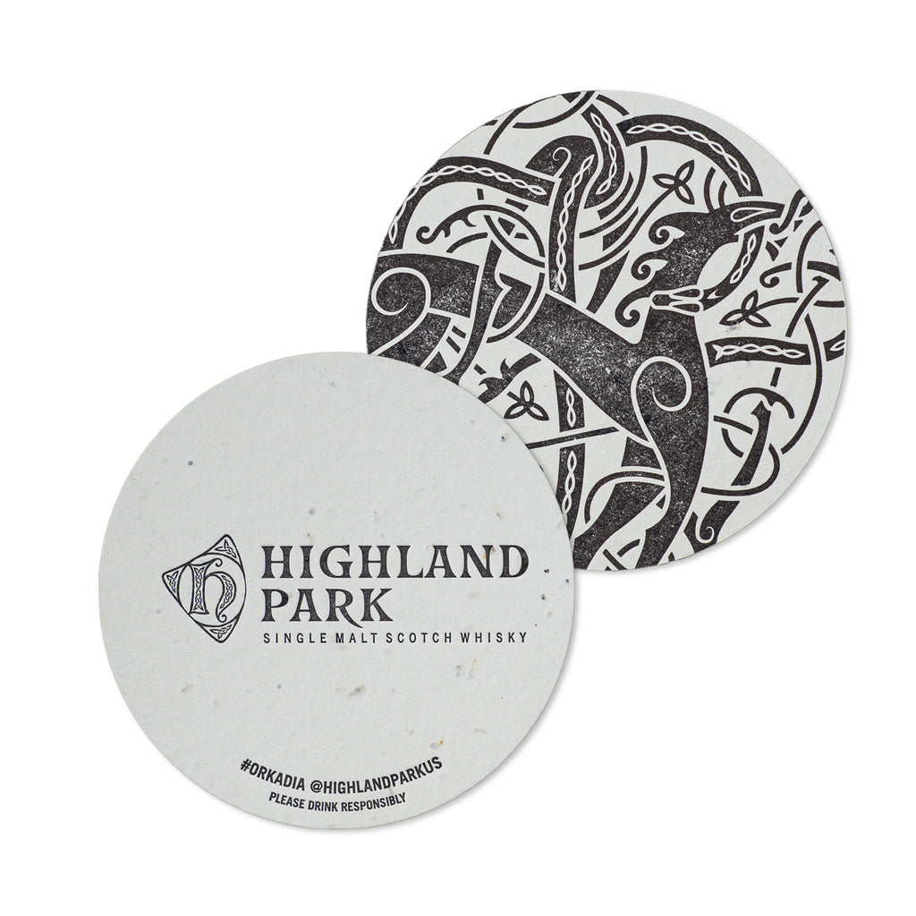 digitally printed large coaster handmade paper plantable seed paper