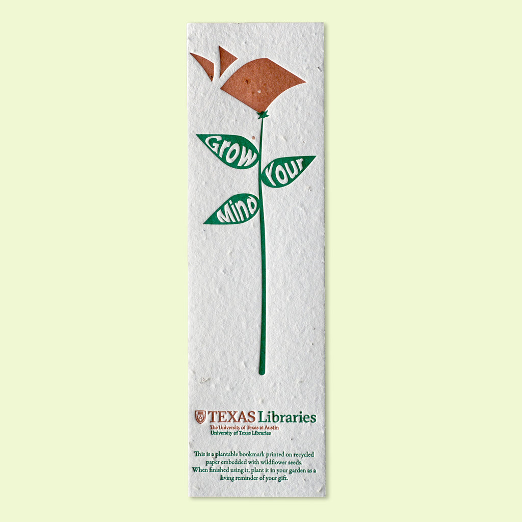 letterpressed large bookmark handmade paper plantable seed paper