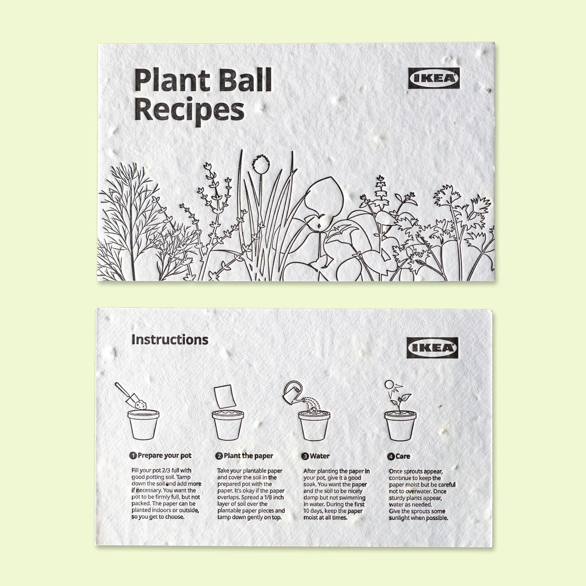 Plantable Seed Paper Panel Card Small - Letterpress – plantableseedpaper